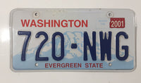 2001 Washington Evergreen State Metal Vehicle License Plate Tag 720 NWG