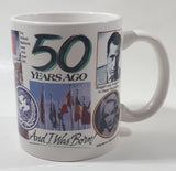 1996 Peacock Papers "50 Years Ago" And I Was Born Jackie Robinson United Nations Bogart Marletent Dietrich Truman GM Everglades Ceramic Coffee Mug Cup