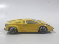 1997 Hot Wheels First Editions 25th Anniversary Lamborghini Countach Pearl Yellow Die Cast Toy Car Vehicle