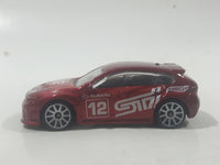 2012 Hot Wheels Subaru WRX STI Red Die Cast Toy Car Vehicle