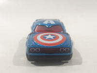 2017 Hot Wheels Marvel Character Cars Captain America Metalflake Blue Die Cast Toy Car Vehicle