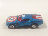 2017 Hot Wheels Marvel Character Cars Captain America Metalflake Blue Die Cast Toy Car Vehicle