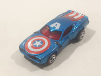 2017 Hot Wheels Marvel Character Cars Captain America Metalflake Blue Die Cast Toy Car Vehicle