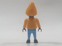 2005 Geobra Playmobil Santa's Workshop Advent Calendar Elf in Yellow with Blue Overalls 2 3/8" Tall Toy Figure