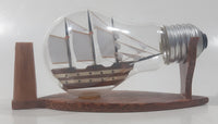 Vintage Detailed Miniature Tall Ship Boat 4 1/8" Long Glass Light Bulb