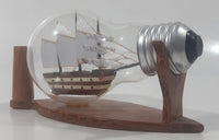 Vintage Detailed Miniature Tall Ship Boat 4 1/8" Long Glass Light Bulb