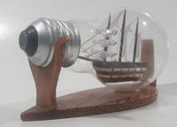 Vintage Detailed Miniature Tall Ship Boat 4 1/8" Long Glass Light Bulb