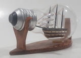 Vintage Detailed Miniature Tall Ship Boat 4 1/8" Long Glass Light Bulb