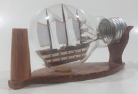 Vintage Detailed Miniature Tall Ship Boat 4 1/8" Long Glass Light Bulb