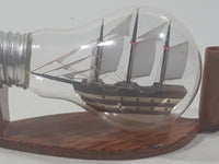 Vintage Detailed Miniature Tall Ship Boat 4 1/8" Long Glass Light Bulb