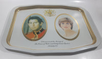 Vintage Elite Trays 26th July 1981 To Commemorate The Marriage of The Prince of Wales and Lady Diana Spencer 11 3/8" x 15" Metal Beverage Serving Tray