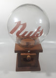 Vintage Glass Globe 14" Tall Wooden Based Peanut Nut Dispenser Bar Pub Lounge Collectible