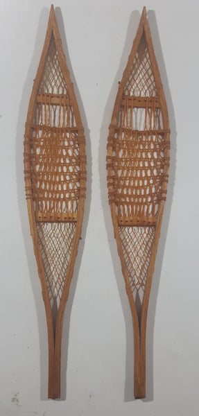 Vintage Wilf Taylor Whitehorse Yukon Hand Crafted Miniature Small 17" Long Snow Shoes Pair