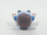 2010 Geobra Playmobil Brown Hair Stubble Beard Mixed Blue Striped Shirt Brown Capri Pants 2 3/4" Tall Toy Figure