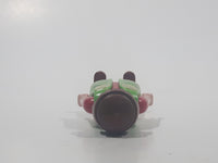 1992 Geobra Playmobil Brown Hair Grey Pants Red Shirt Green Vest 2 3/4" Tall Toy Figure