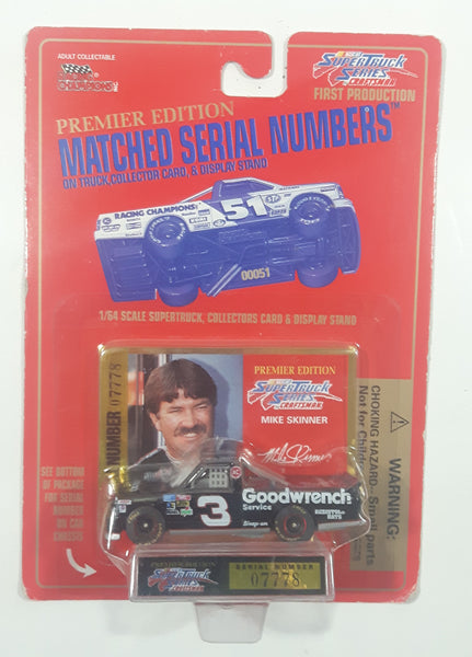 1995 Racing Champions Premier Edition Super Truck Series by Craftsman NASCAR #3 Mike Skinner GM Goodwrench Chevy Pickup Truck Die Cast Toy Race Car Vehicle with Trading Card New in Package