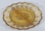 Vintage Amber Orange Two Compartment Depression Glass Candy Dish