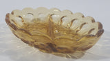 Vintage Amber Orange Two Compartment Depression Glass Candy Dish