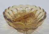 Vintage Amber Orange Two Compartment Depression Glass Candy Dish