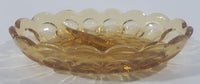 Vintage Amber Orange Two Compartment Depression Glass Candy Dish