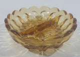 Vintage Amber Orange Two Compartment Depression Glass Candy Dish