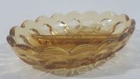 Vintage Amber Orange Two Compartment Depression Glass Candy Dish