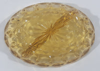 Vintage Amber Orange Two Compartment Depression Glass Candy Dish