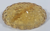 Vintage Amber Orange Two Compartment Depression Glass Candy Dish