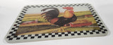 2002 MSR Imports Farm Scenery Rooster Chicken 11 3/4" x 15 5/8" Tempered Glass Cutting Board