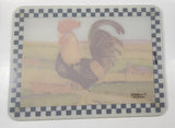 2002 MSR Imports Farm Scenery Rooster Chicken 11 3/4" x 15 5/8" Tempered Glass Cutting Board