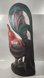 Rooster Chicken Hand Painted Large 20 1/2" Tall Carved Wood Sculpture