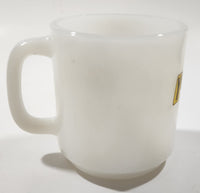 Rare Vintage Glasbake Yellow Cab 3 1/2" Tall White Milk Glass Coffee Mug Cup