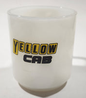 Rare Vintage Glasbake Yellow Cab 3 1/2" Tall White Milk Glass Coffee Mug Cup