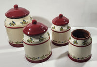 Avon Rooster Chicken Themed Ceramic Canister Set of 4