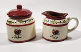 Avon Rooster Chicken Themed Ceramic Creamer Sugar Bowl with Lid