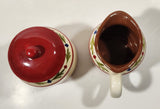 Avon Rooster Chicken Themed Ceramic Creamer Sugar Bowl with Lid