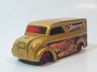 2004 Hot Wheels Demolition Dairy Delivery Truck Gold Die Cast Toy Car Vehicle