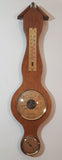 Vintage Baromaster Banjo Style 19 1/4" Wooden Weather Station Humidity, Thermometer, and Barometer