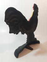 Antique Metalware Colorfully Beautifully Painted 10 1/2" Tall Cast Iron Chicken Rooster Door Stop