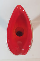 Murano Style Red White Green Calla Lily Shaped 16" Tall Art Glass Flower Bud Vase