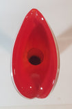 Murano Style Red White Green Calla Lily Shaped 16" Tall Art Glass Flower Bud Vase