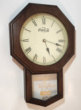 Rare 1986 Coca Cola 100 Years Centennial Celebration 10" x 15 3/4" Wood Cased Wall Clock