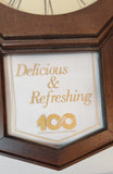 Rare 1986 Coca Cola 100 Years Centennial Celebration 10" x 15 3/4" Wood Cased Wall Clock