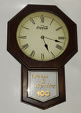 Rare 1986 Coca Cola 100 Years Centennial Celebration 10" x 15 3/4" Wood Cased Wall Clock