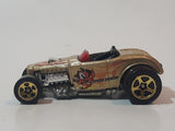 2000 Hot Wheels First Editions Deuce Roadster Gold Die Cast Toy Hot Rod Car Vehicle