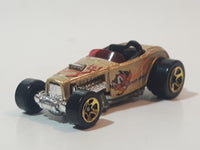 2000 Hot Wheels First Editions Deuce Roadster Gold Die Cast Toy Hot Rod Car Vehicle