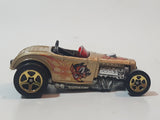 2000 Hot Wheels First Editions Deuce Roadster Gold Die Cast Toy Hot Rod Car Vehicle