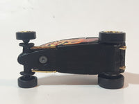 2003 Hot Wheels Wastelanders Sooo Fast Flat Black Die Cast Toy Car Vehicle with Rear Opening Hood