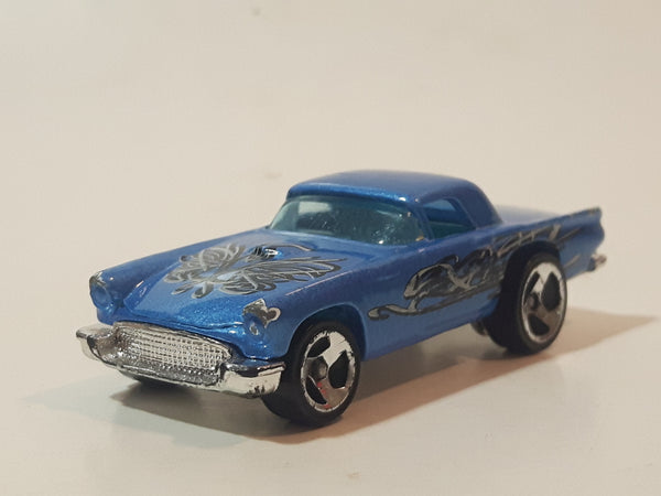 1998 Hot Wheels Tattoo Machines '57 T-Bird Metalflake Blue Die Cast Toy Car Vehicle