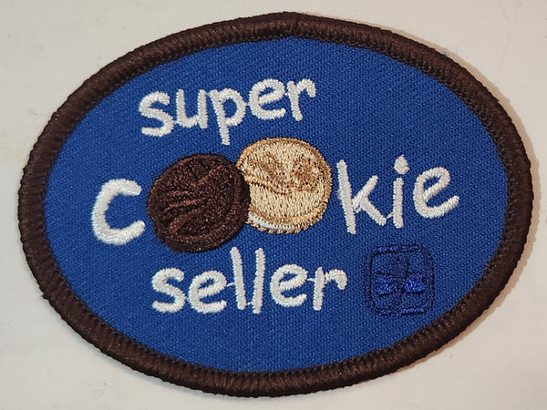 Girl Guides Super Cookie Seller 2" x 2 3/4" Embroidered Fabric Patch Badge